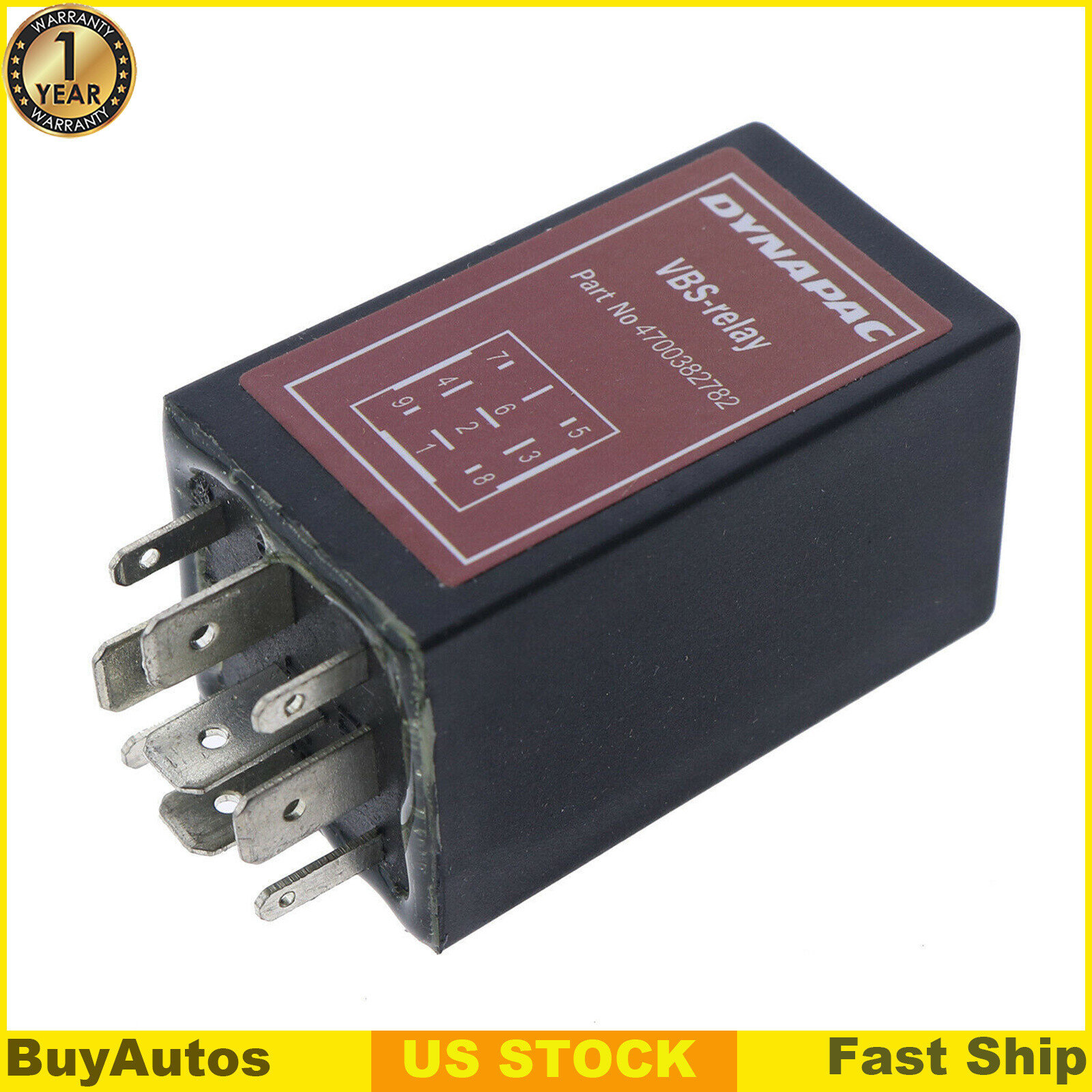 VBS Relay 382782 4700382782 For Dynapac CA152 CA251 CC102 CC232 CC412 CC422