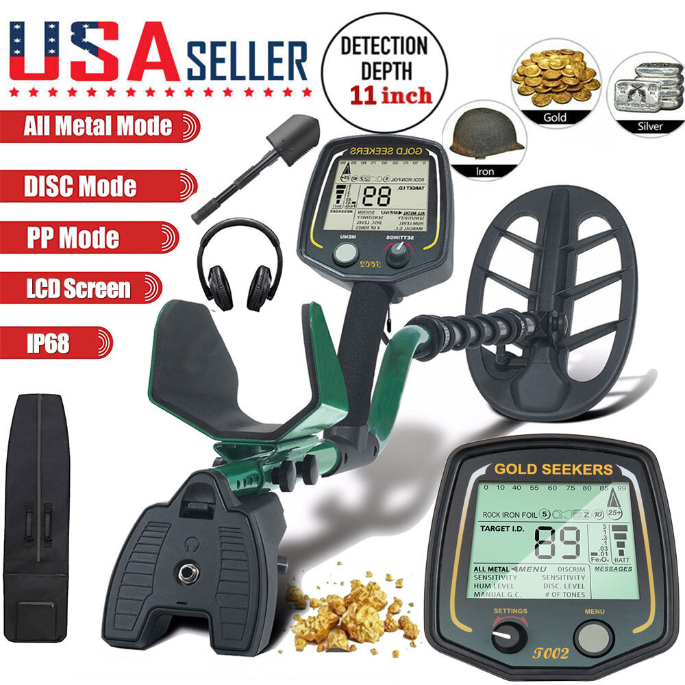 Metal Detector Waterproof High Accuracy , 15" Detection Depth, Pinpoint & Disc