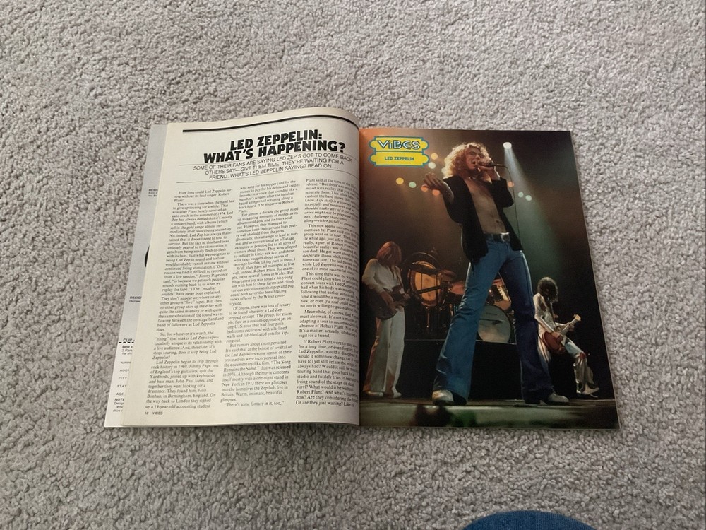 VIBES MAGAZINE 1978 LOT OF 3 KISS POSTER LED ZEPPELIN ROLLING STONES POSTER ROD