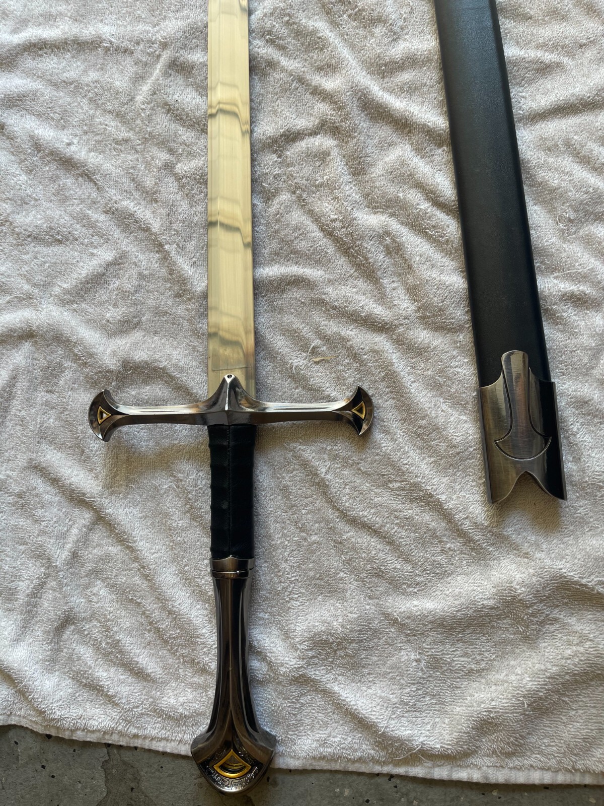 [OPEN BOX]41" Medieval Stainless Steel Elendil Sword lord Aragon Western Knight