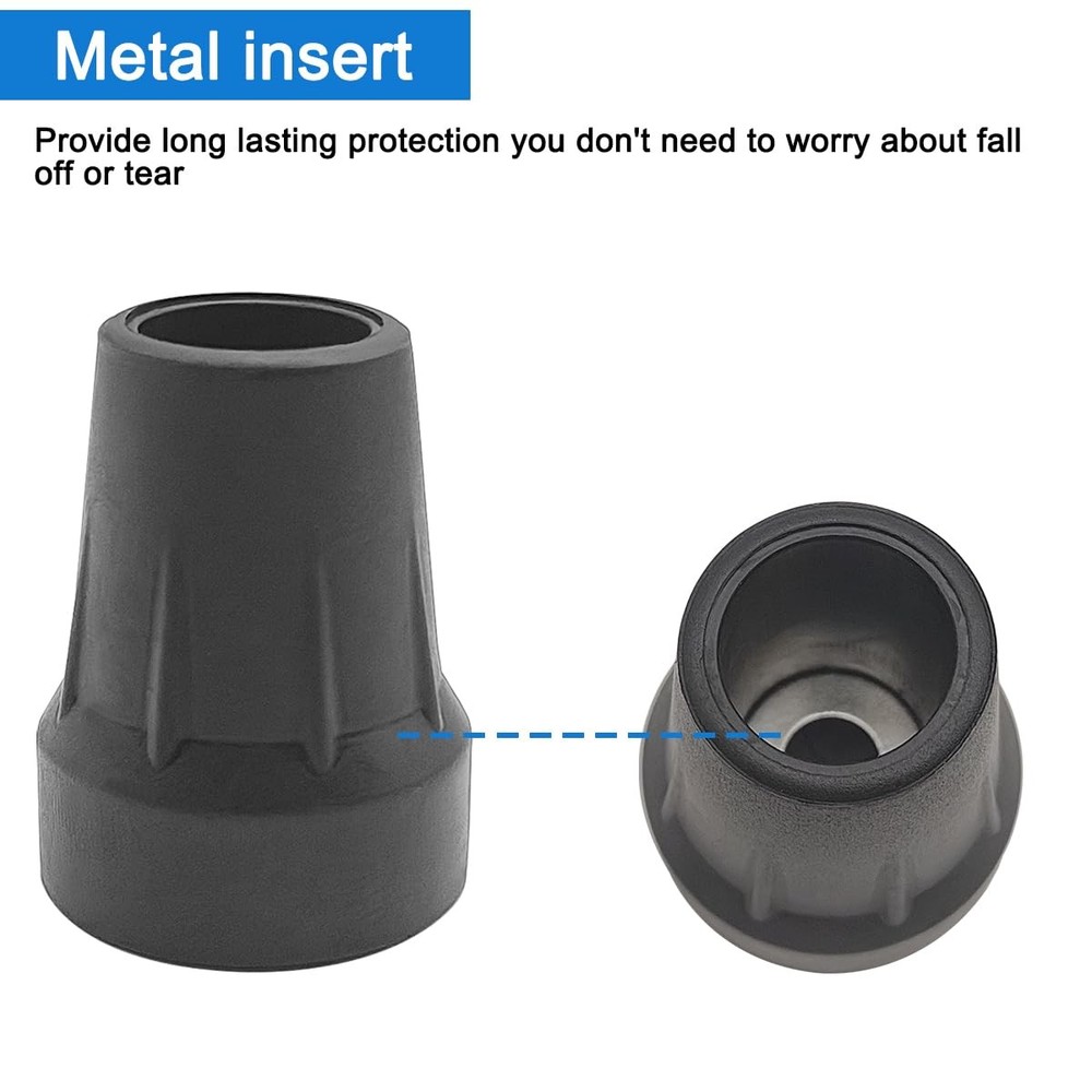 4 Pack Replacement Cane Tips, Rubber Tips for Canes, 4, 4 Black-a