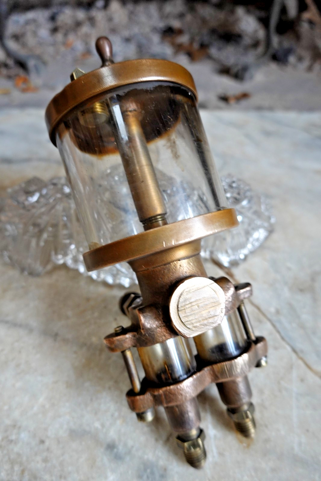 Antique RARE "NEWTONS MACHINE SHOP" 2 DRIP OILER CLEVELAND MARITIME MACHINIST