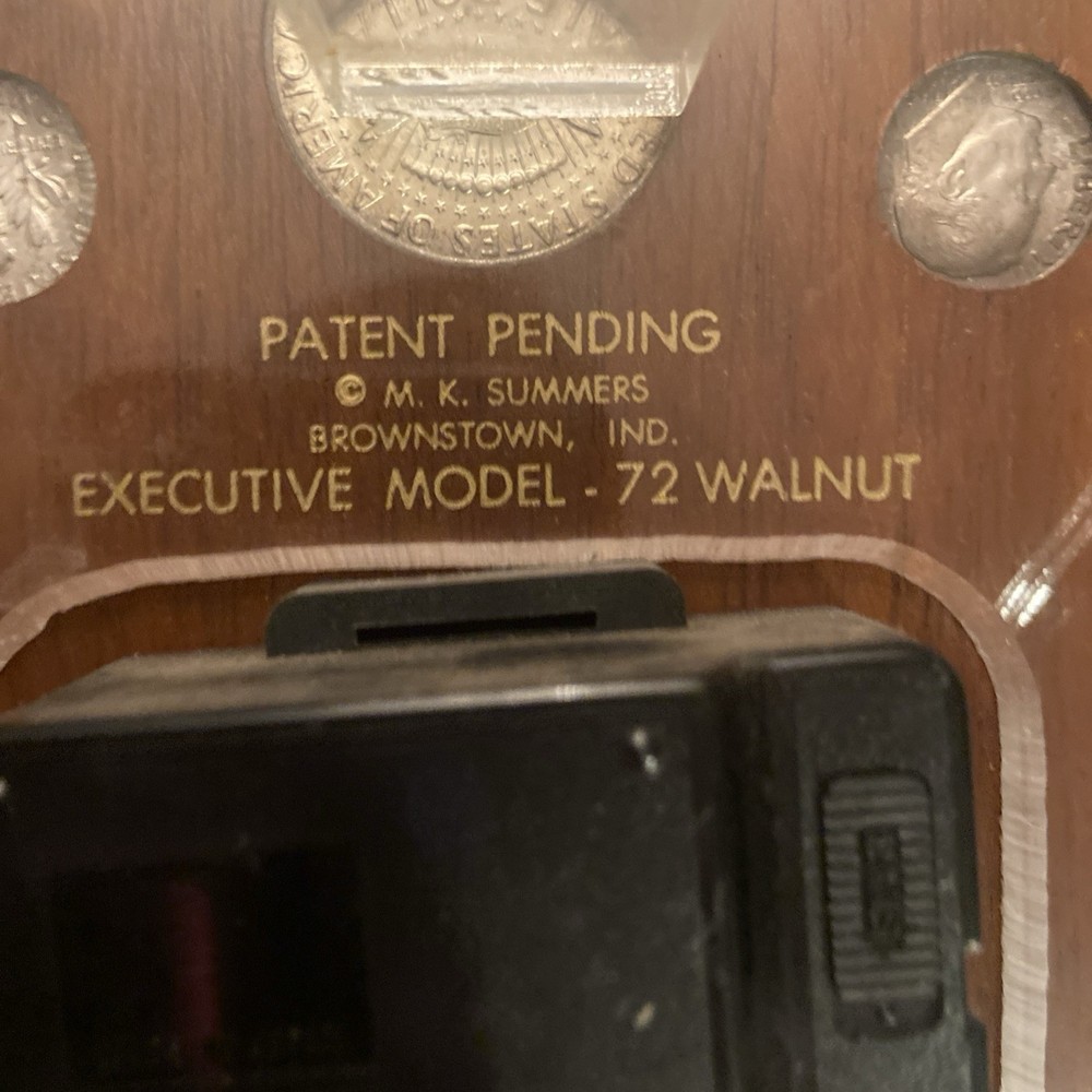 1964 Silver Coin Clock - Working - MK Summers #72 Walnut