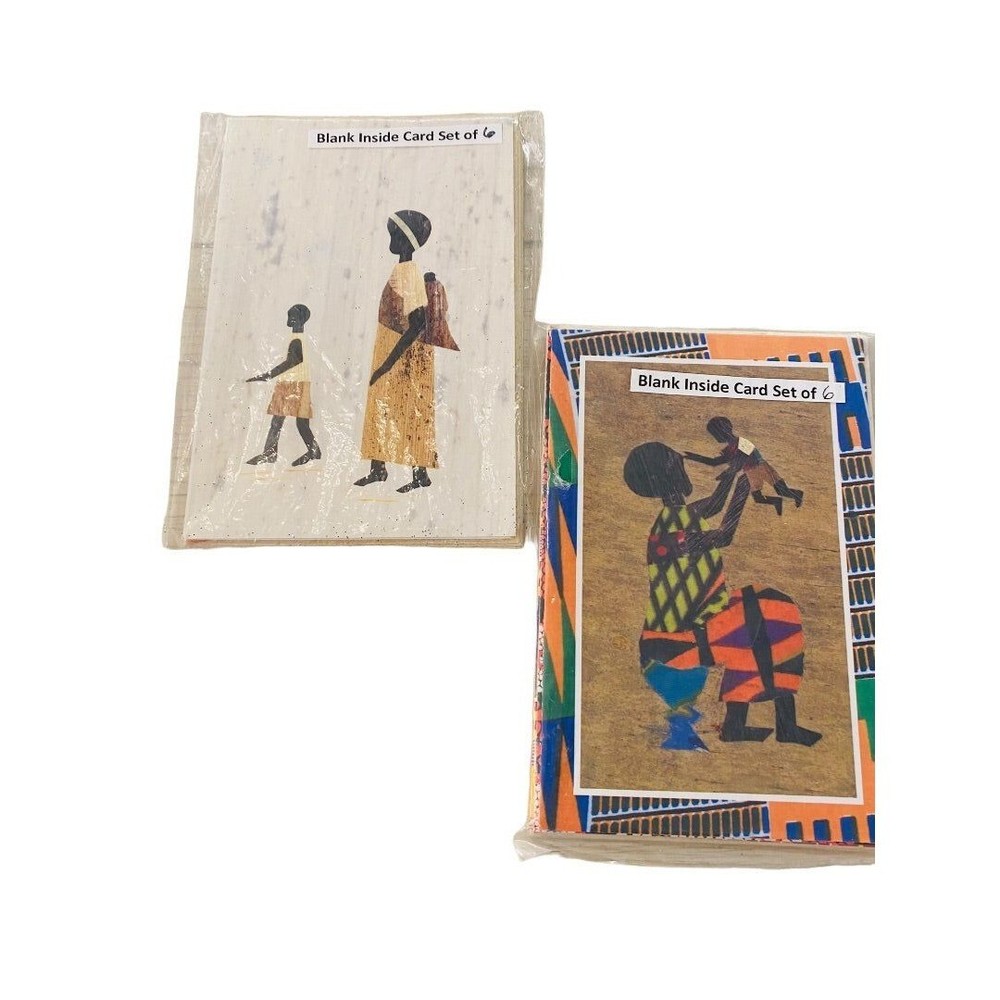 12 New Blank Inside Notecard and Envelope 6" x4" 2 Different Patterns