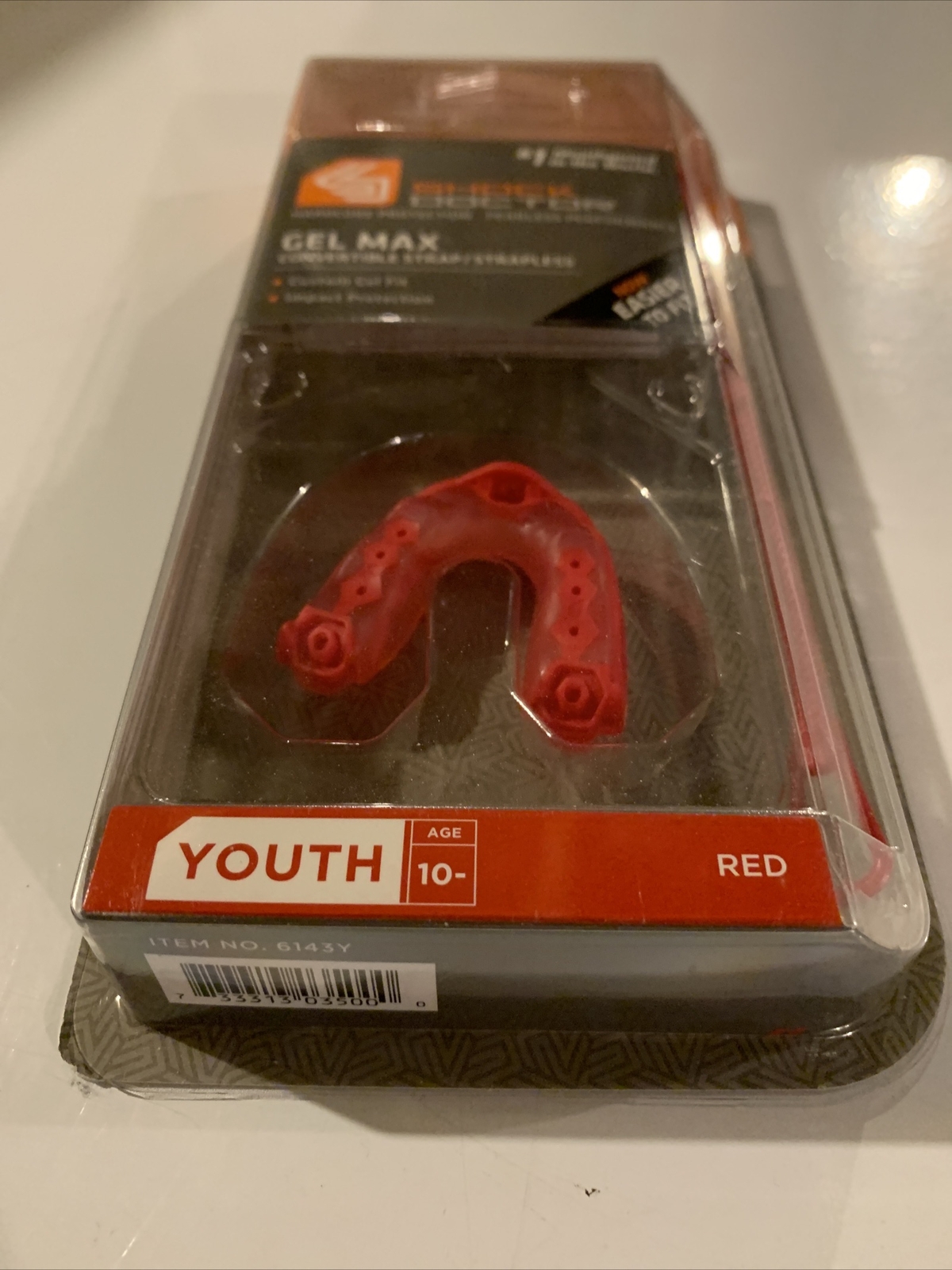 NEW Shock Doctor YOUTH 10 & Under Mouth Guard GEL MAX RED Boil & Bite Latex-Free