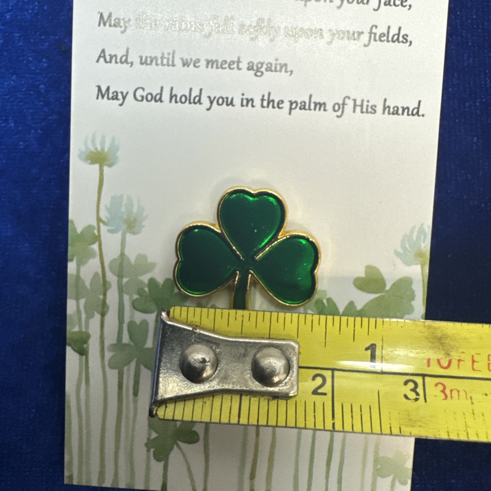 Shamrock Irish Blessing Clover Lapel Pin, Ireland, St Patrick’s Day 🇮🇪 Luck 🍀