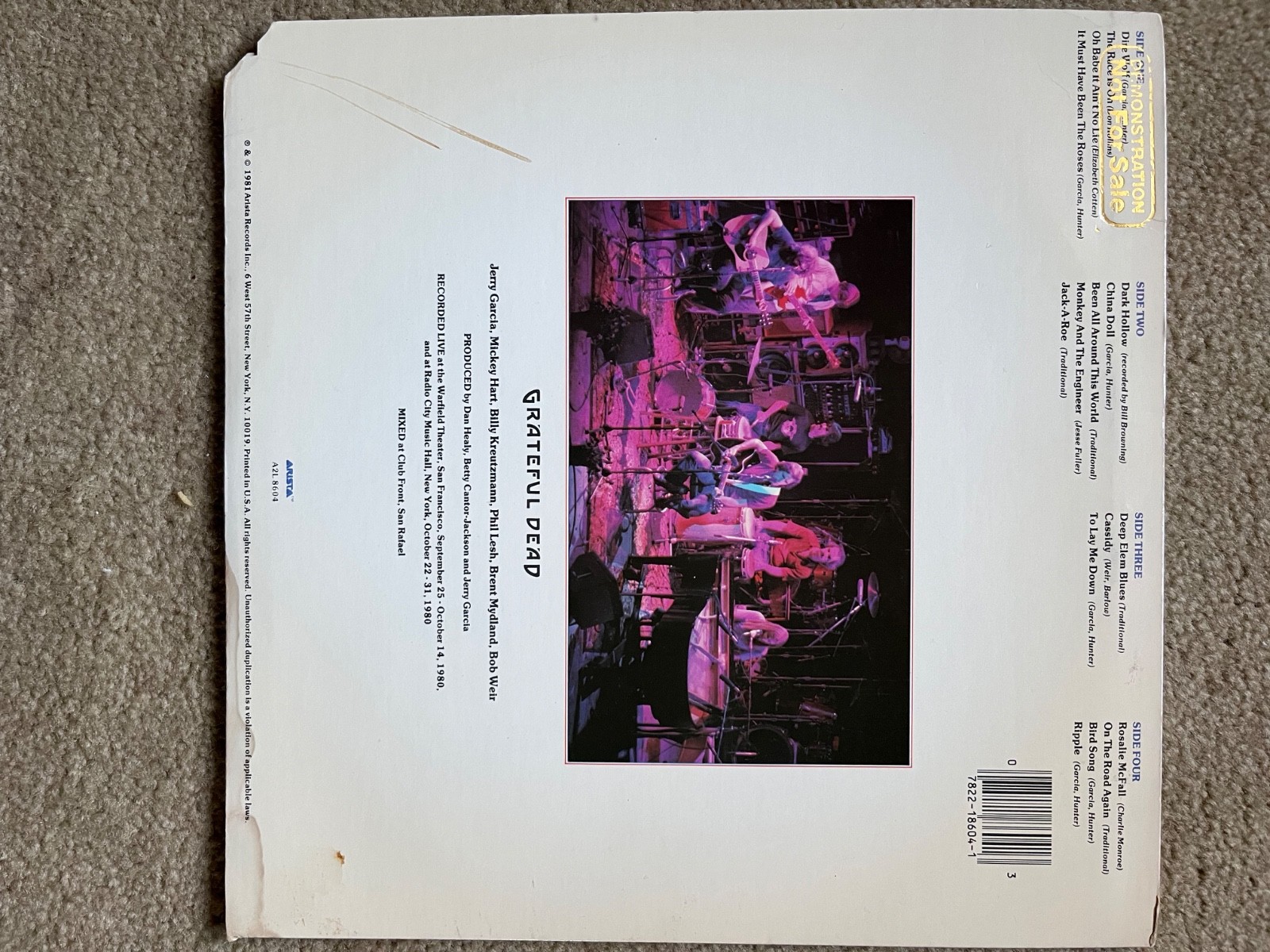 Grateful Dead - Reckoning 2LP OG Arista LPs sleeves VG++ to M- promo cover