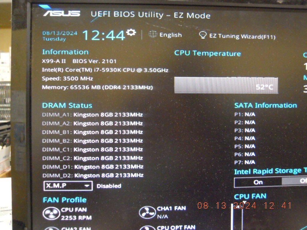 Asus X99-A II ATX Motherboard LGA 2011-V3 DDR4 M.2 USB3 + I/O Shield Latest BIOS