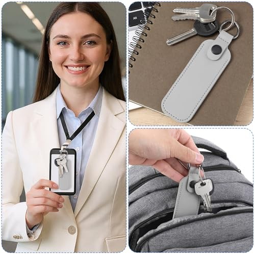 1Pcs Leather USB Flash Drive Holder - Flash Thumb Drive USB Storage Case, gray
