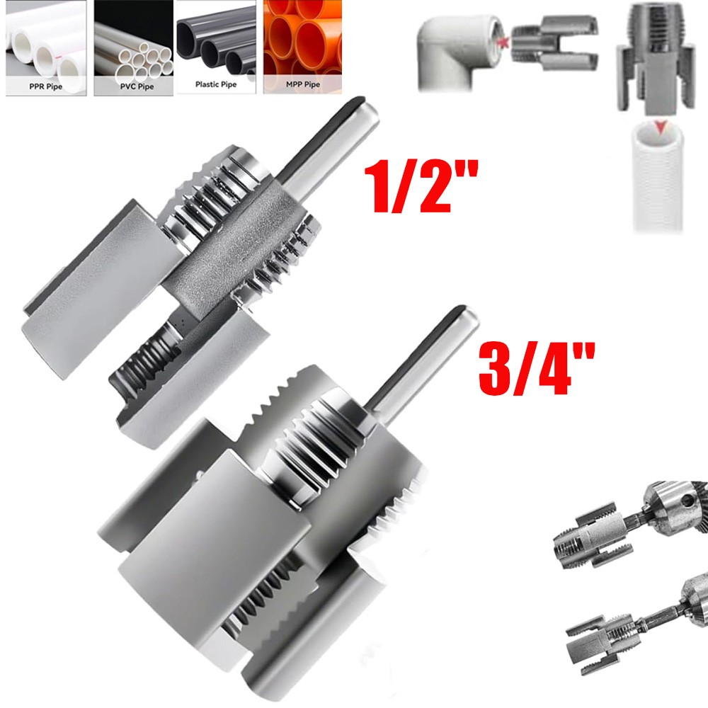 Integrated Internal & External Pipe Threading-Tool PVC Pipe Threader Cutting Kit