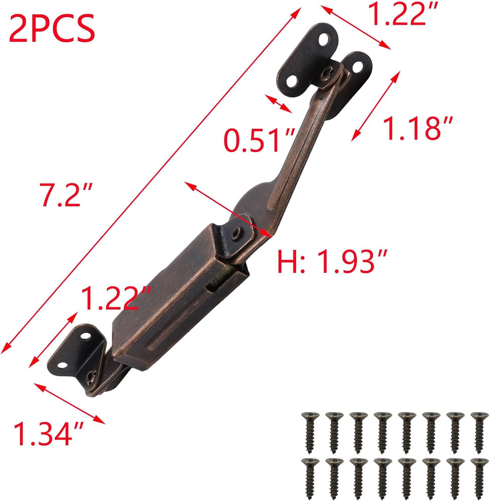Spring Lid Support Left Right Lid Support down Hinge Red Bronze Iron Support Box