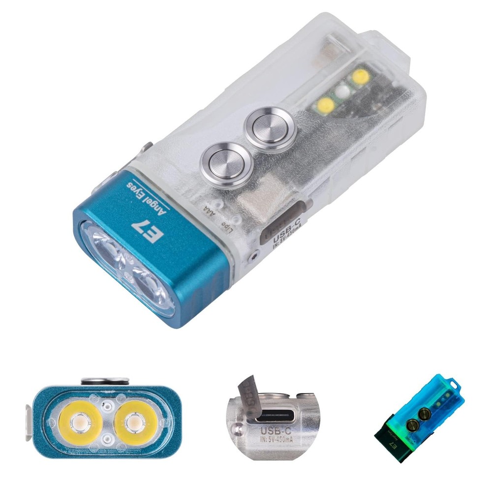 RovyVon E7 Rechargeable EDC Flashlight USB C, Small Bright Keychain Flashligh...