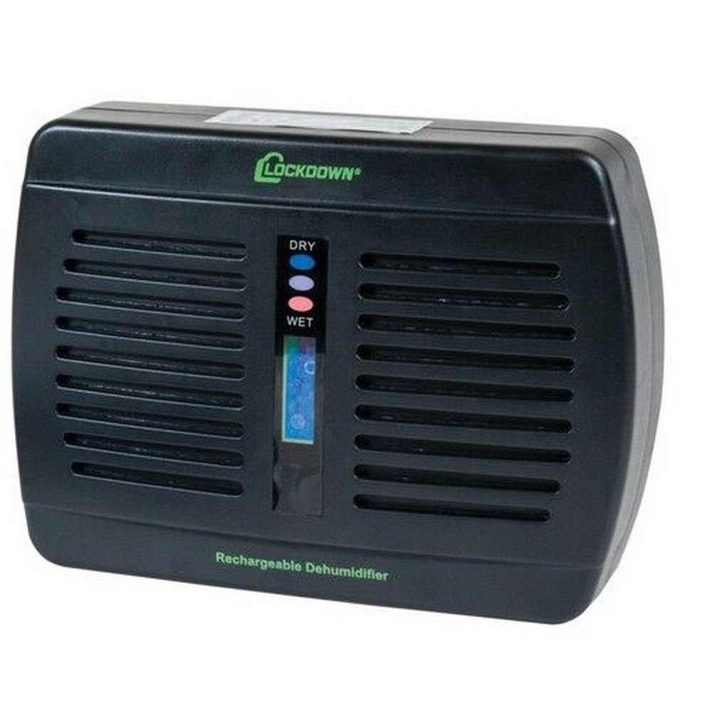 Lockdown Rechargeable Dehumidifier Black Compact Design Eliminates - 1092878