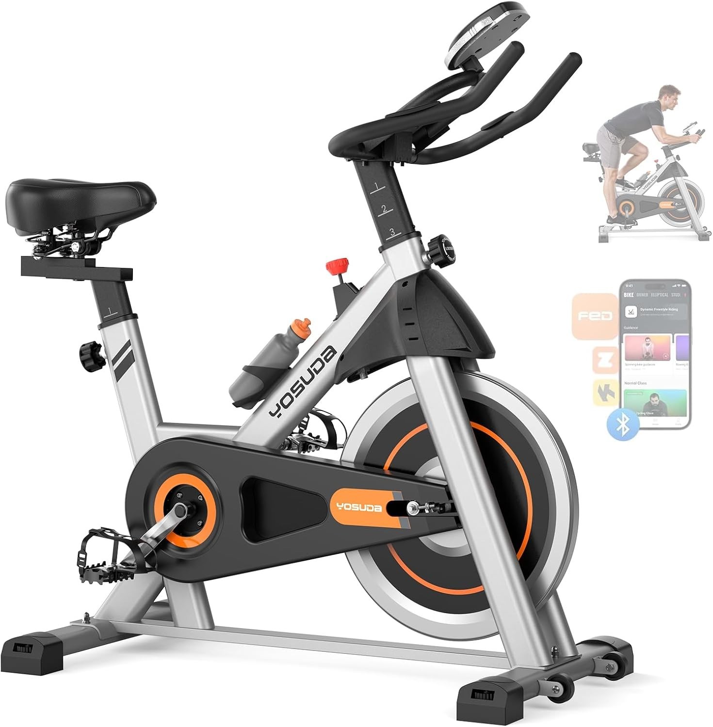 YOSUDA Exercise Bike 002 Stationary Indoor Cycle 30lb Flywheel 300lb Capacity Ma
