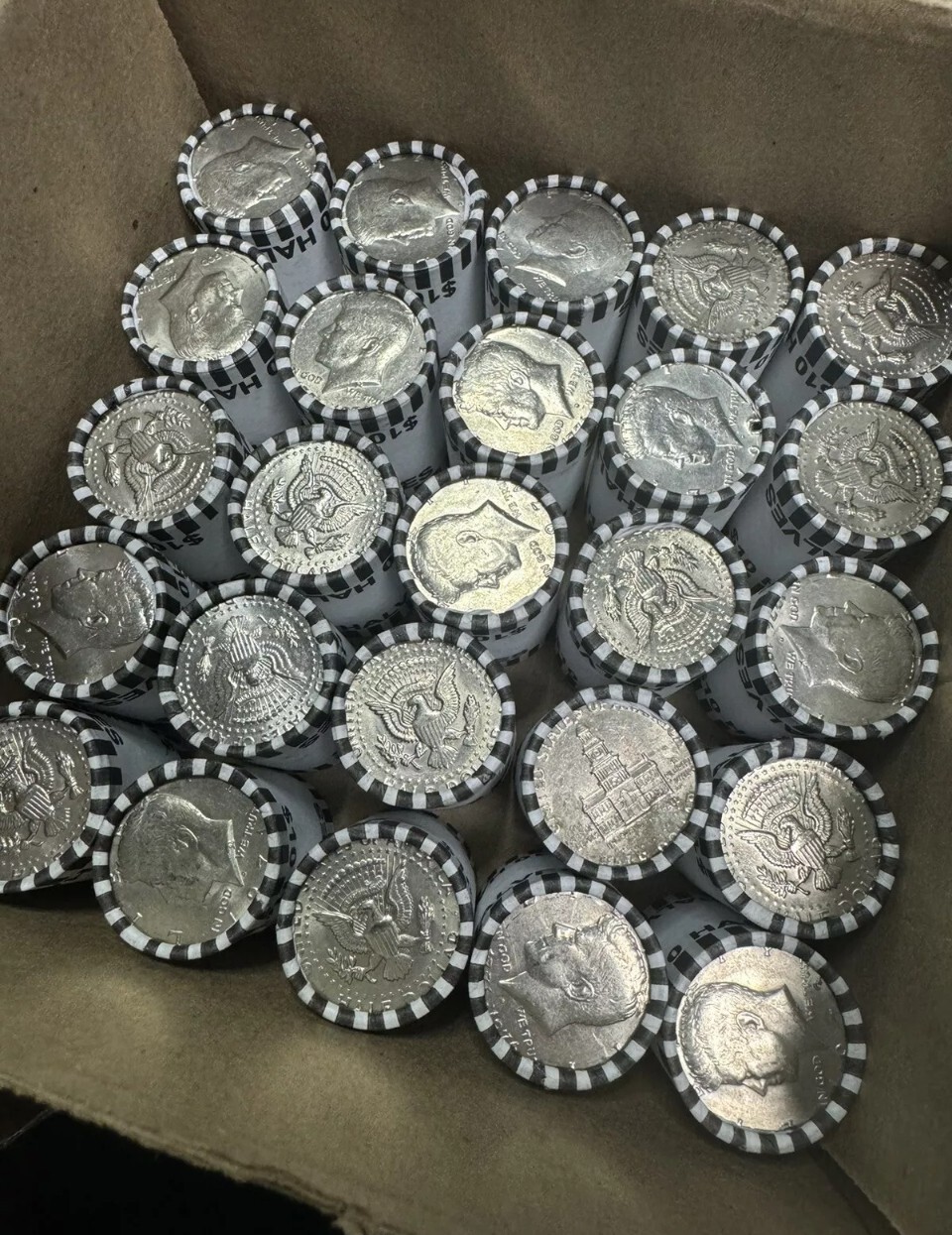 THE LOWEST PRICE. "2 Roll Min Purchase Required" Unsearched Kennedy Half Dollars