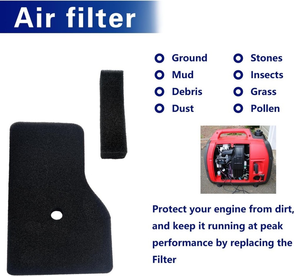 2-Pack Air Cleaner Element & Outer Filter for Honda EB2000i EU2000i Generators