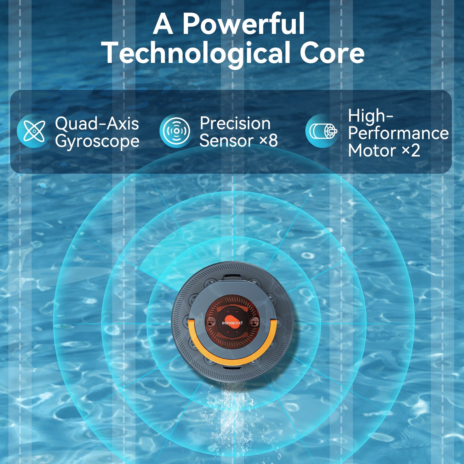 Robotic Pool Cleaner Cordless Pool Vacuum Robot for Inground Above-Ground Pools