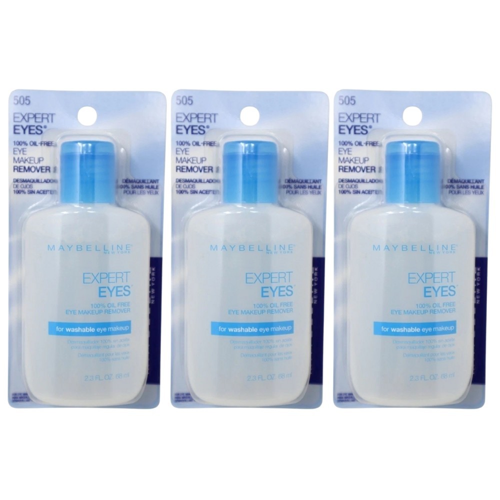3 Pack - Maybelline Expert Eyes Oil Free Eye Makeup Remover, 2.3 oz