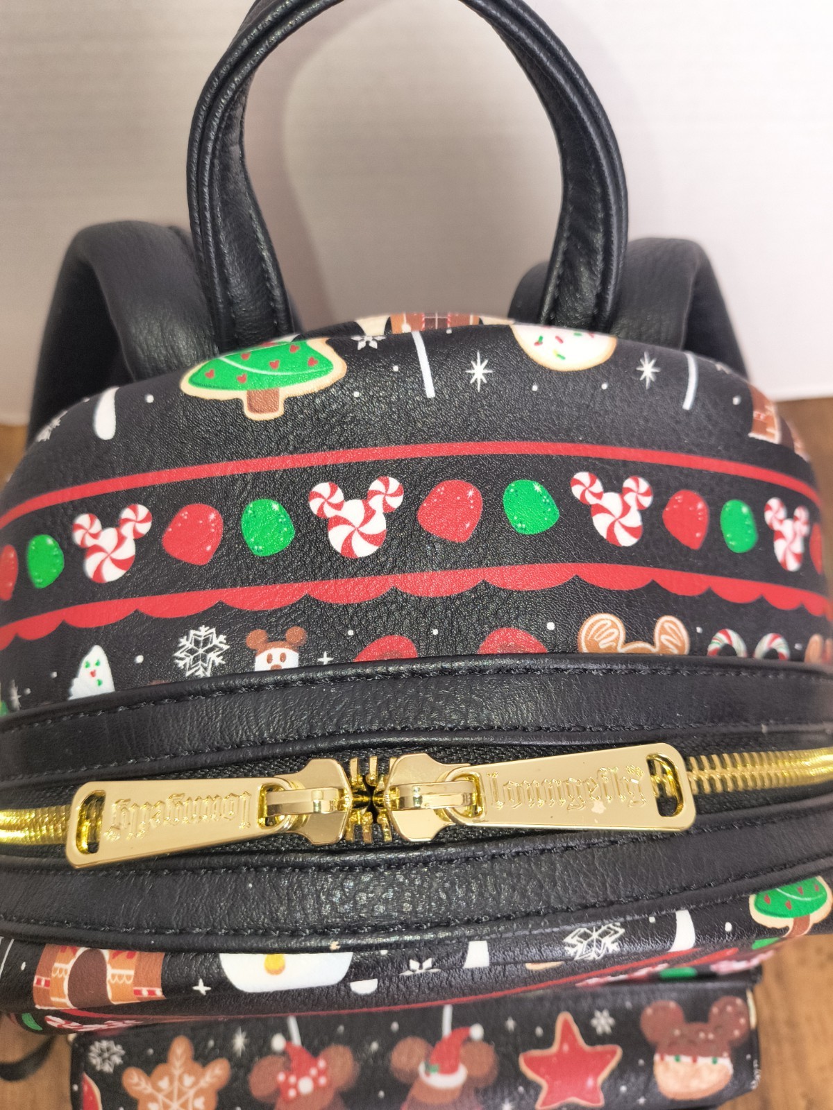 Loungefly Disney Parks Mickey & Minnie Christmas Holiday Snacks Mini Backpack