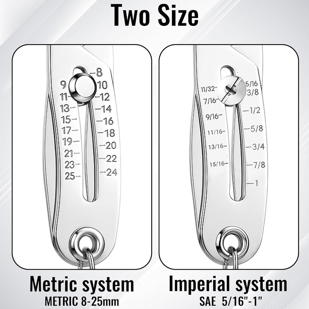 2PCS Keychain Thread Measuring Tool - Adjustable & Accurate for All Bolts