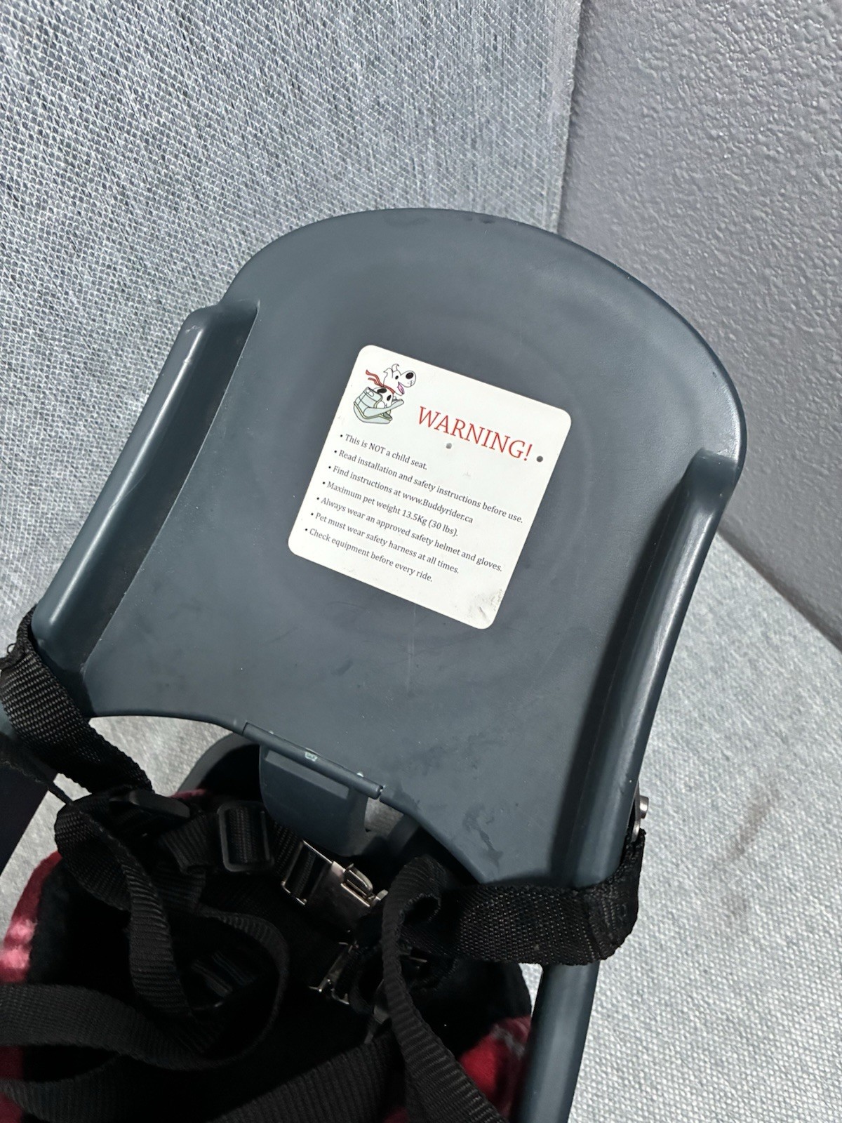 Buddyrider Dog Seat for Bicycle Pet Carrier With Padding E-Bike