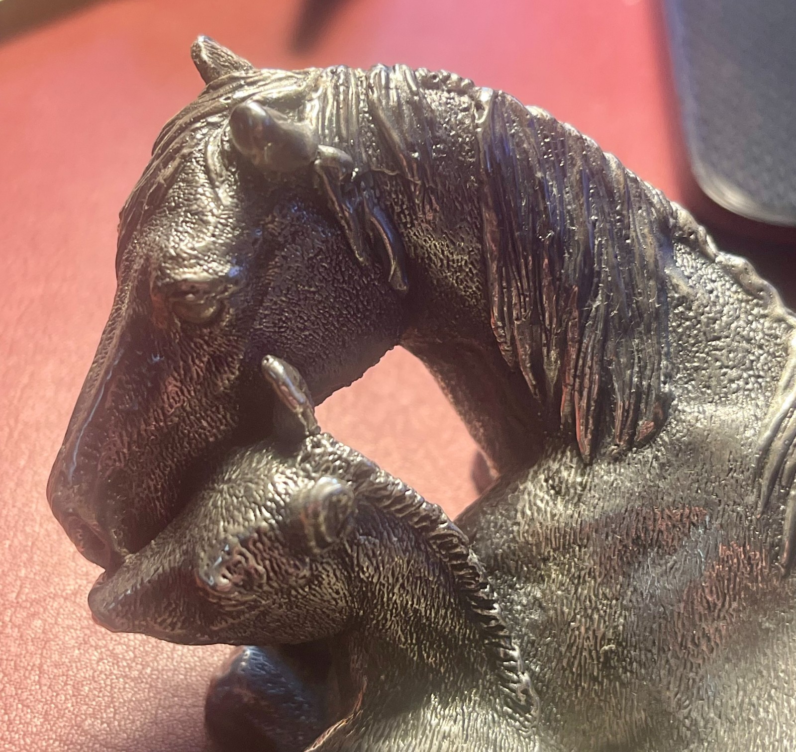 Vintage Sterling Silver 925 Mothers Love Horse & Colt Figure Marked 925 GW