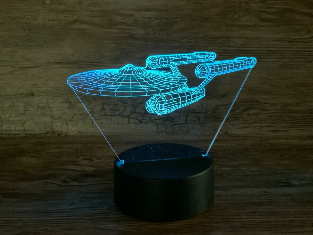Star Trek Enterprise 3D LED Lamp, multi-function remote and Free Shipping