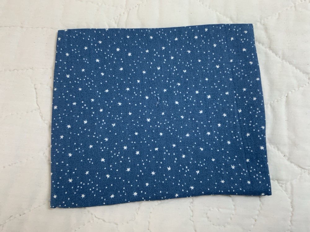 Antique Patchwork Quilt Table Topper, Early Calicos, Blue & Black, Triangles
