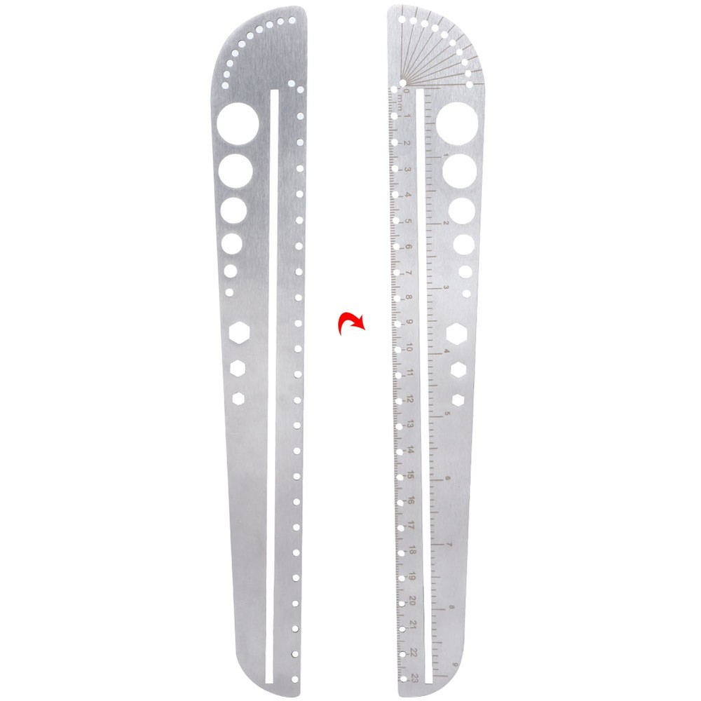 Scale Ruler Multifunctional Stainless Steel Compass Protractor Measuring