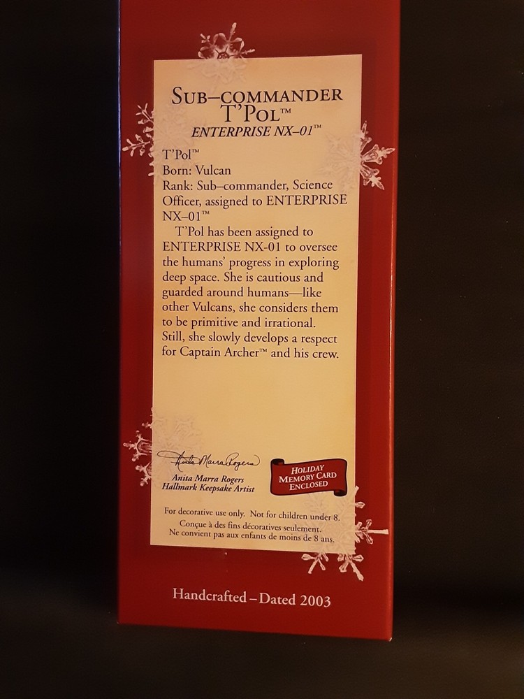 HALLMARK Keepsake 2003 SUB-COMMANDER T'POL Star Trek Enterprise NIB