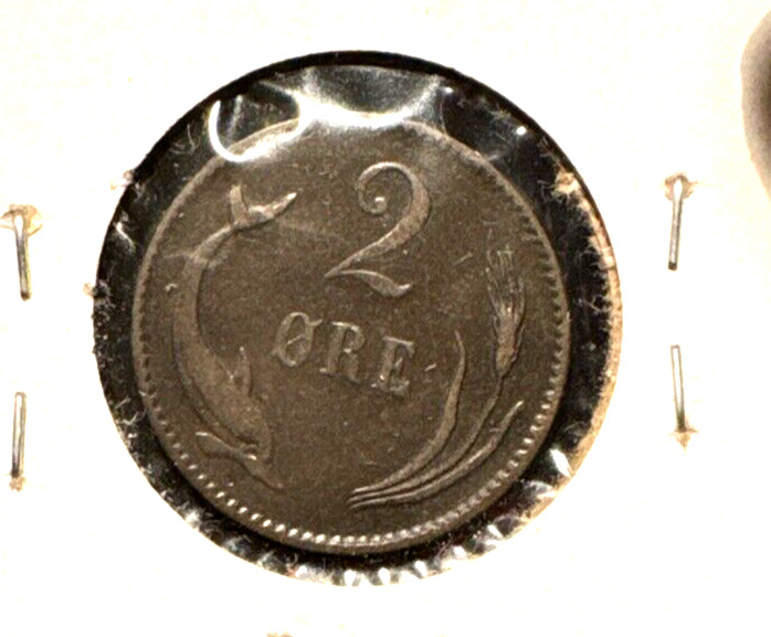 Denmark 1883 2 ore KM 793.1 XF