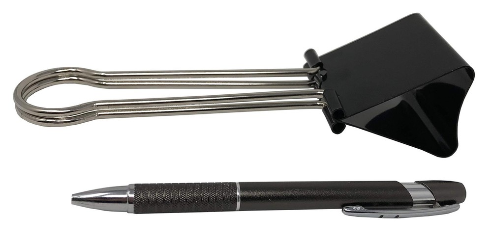 Clipco Binder Clips Super Extra Large 2-1/3in Black (2-Pack)