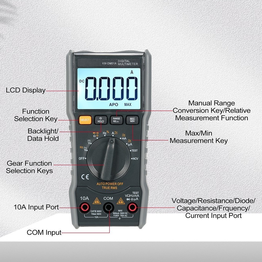 KM-DM01A 6000-Count Multifunctional Meter for Voltage Current and Diode Test