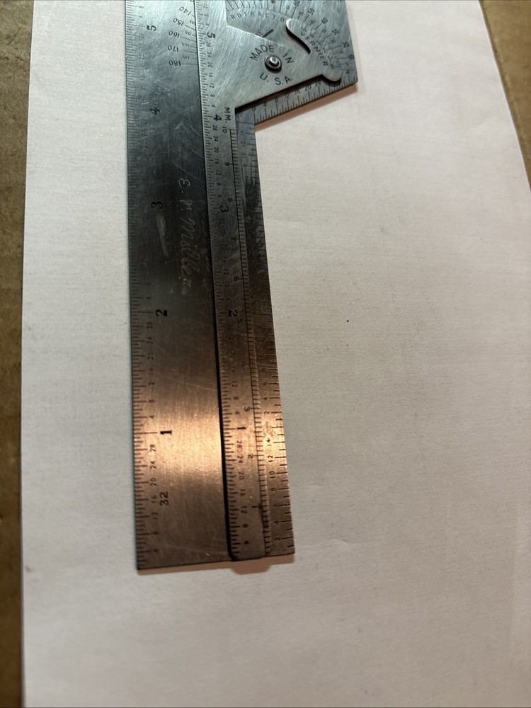 Vintage Machinists Combination Scale Protracter Vernier