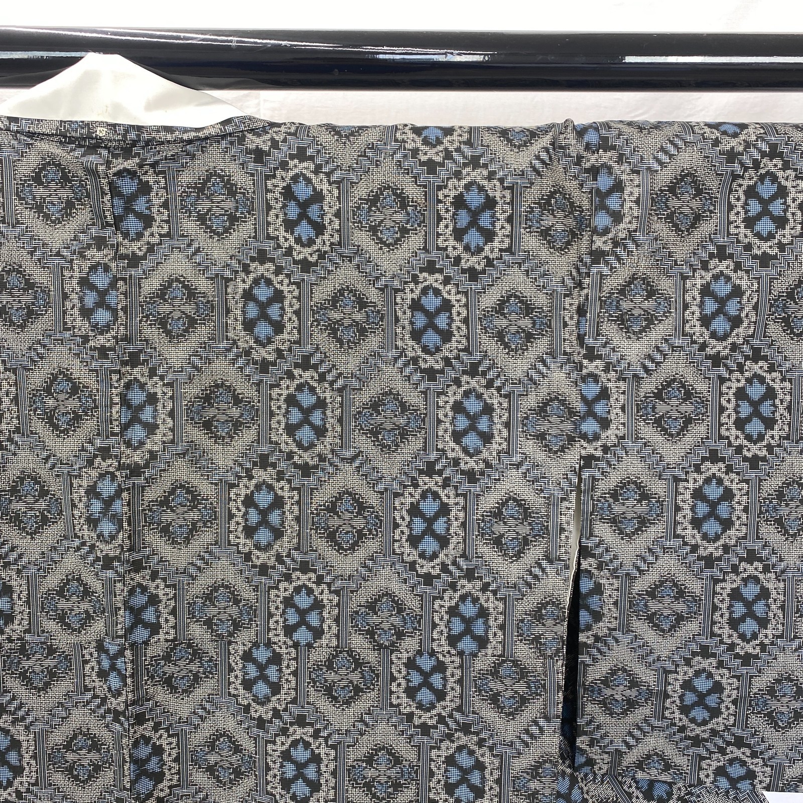 Japanese Vintage Kimono Silk Gray Oshima Traditional Authentic Length 66 in