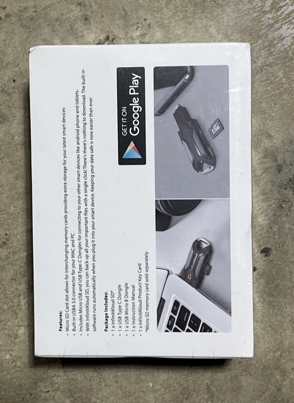 NEW & Factory Sealed: InfinitiKloud SD Use with PC MAC Android Data Transfer