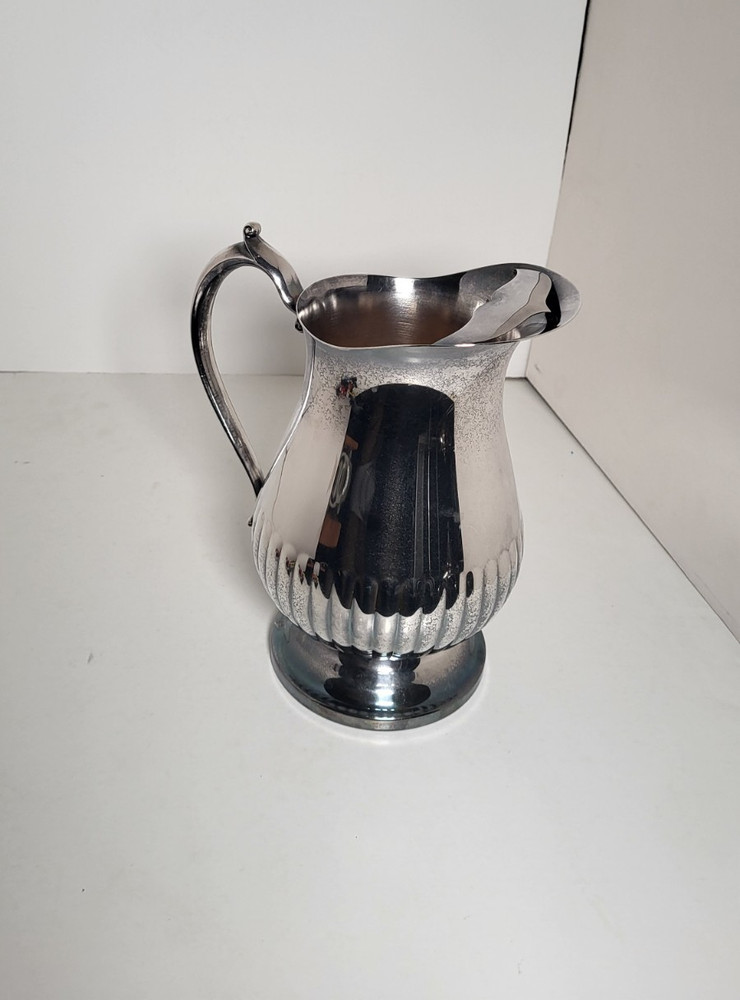 Mid Century Kent Silversmith Pitcher Footed Silver Plated Usa