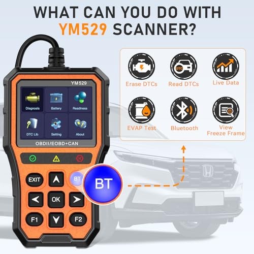 OBD2 Scanner Bluetooth Diagnostic Tool - iOS/Android Compatible - Real-Time