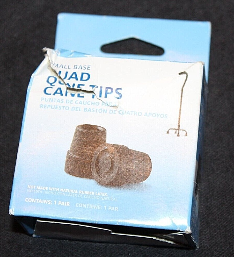 Medline Small Base Black Quad Cane Tips 1 Pair