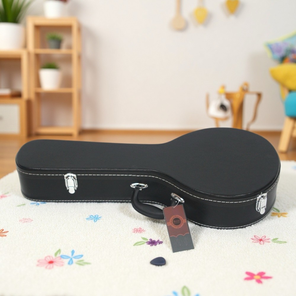 A-Style Mandolin Hardshell Case - Contoured Padded Lockable Black Finish