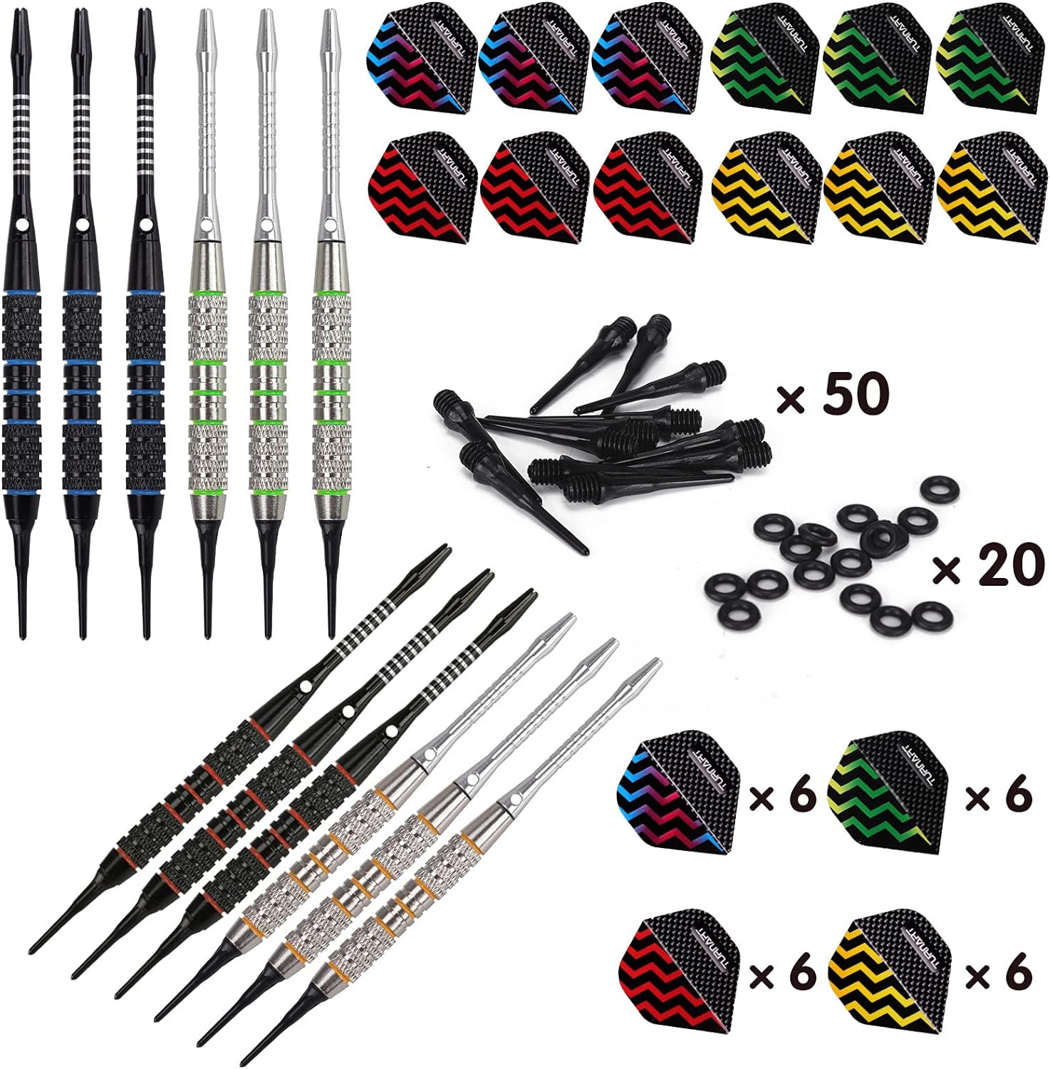 Darts Plastic Tip - Professional Soft Tip Darts Set for Electronic Dartboard 12
