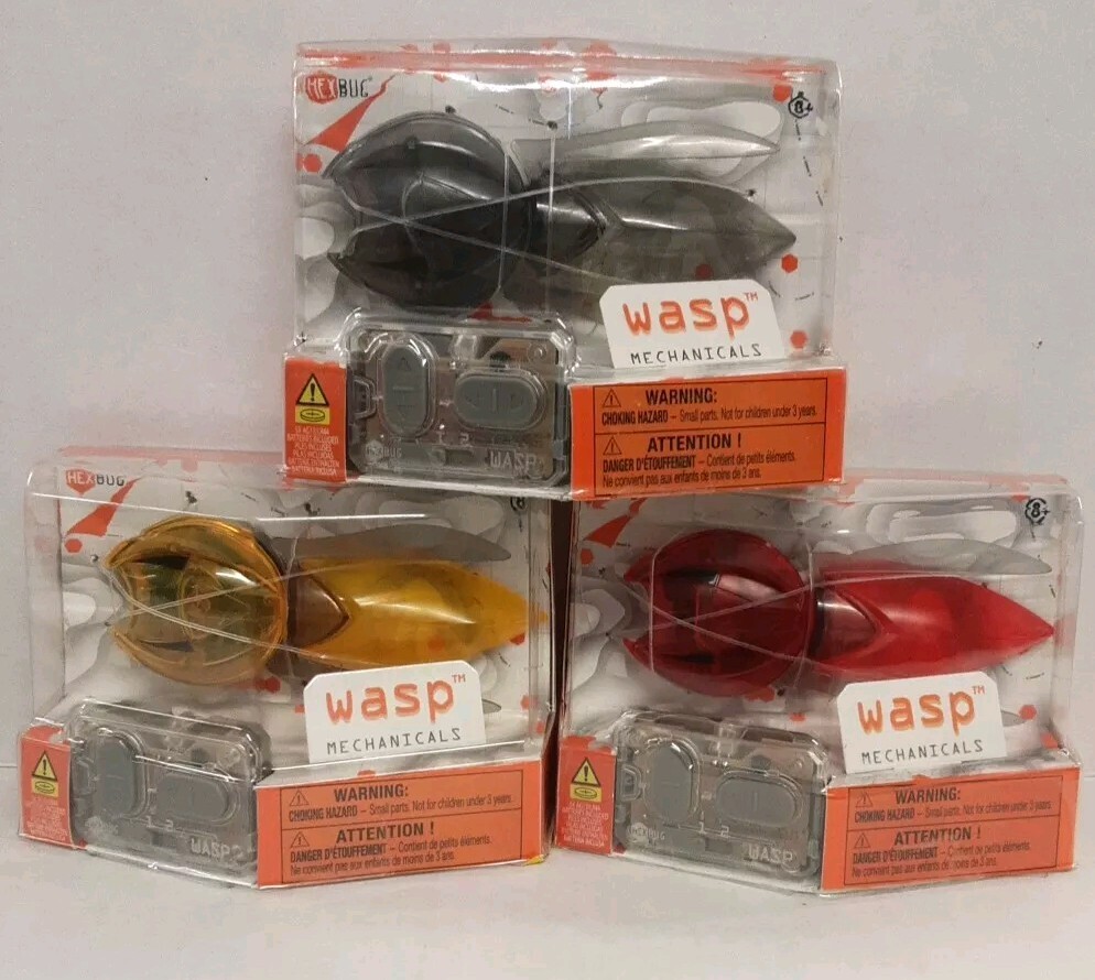 Hexbug Micro Robotic Creatures Wasp Mechanicals R/C Remote Controlled (3 Items)