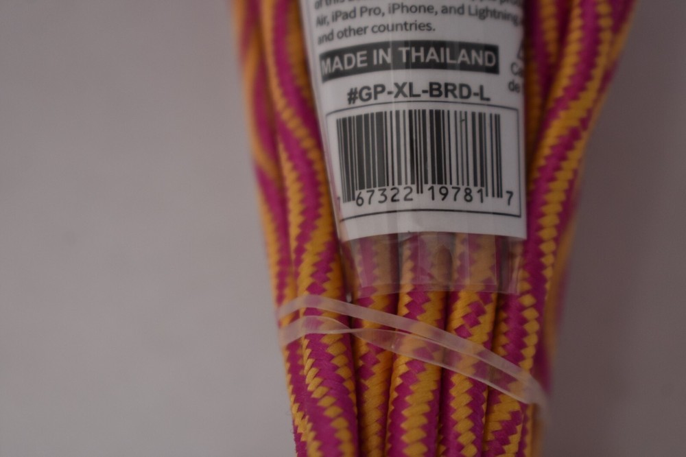 GetPower 10' Braided Lightning USB Charging Sync Cable For iPhone Pink/Orange