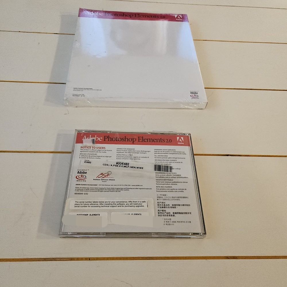 Adobe Photoshop Elements 2.0, Sealed User Guide, Cd And Case Great Shape + Lic