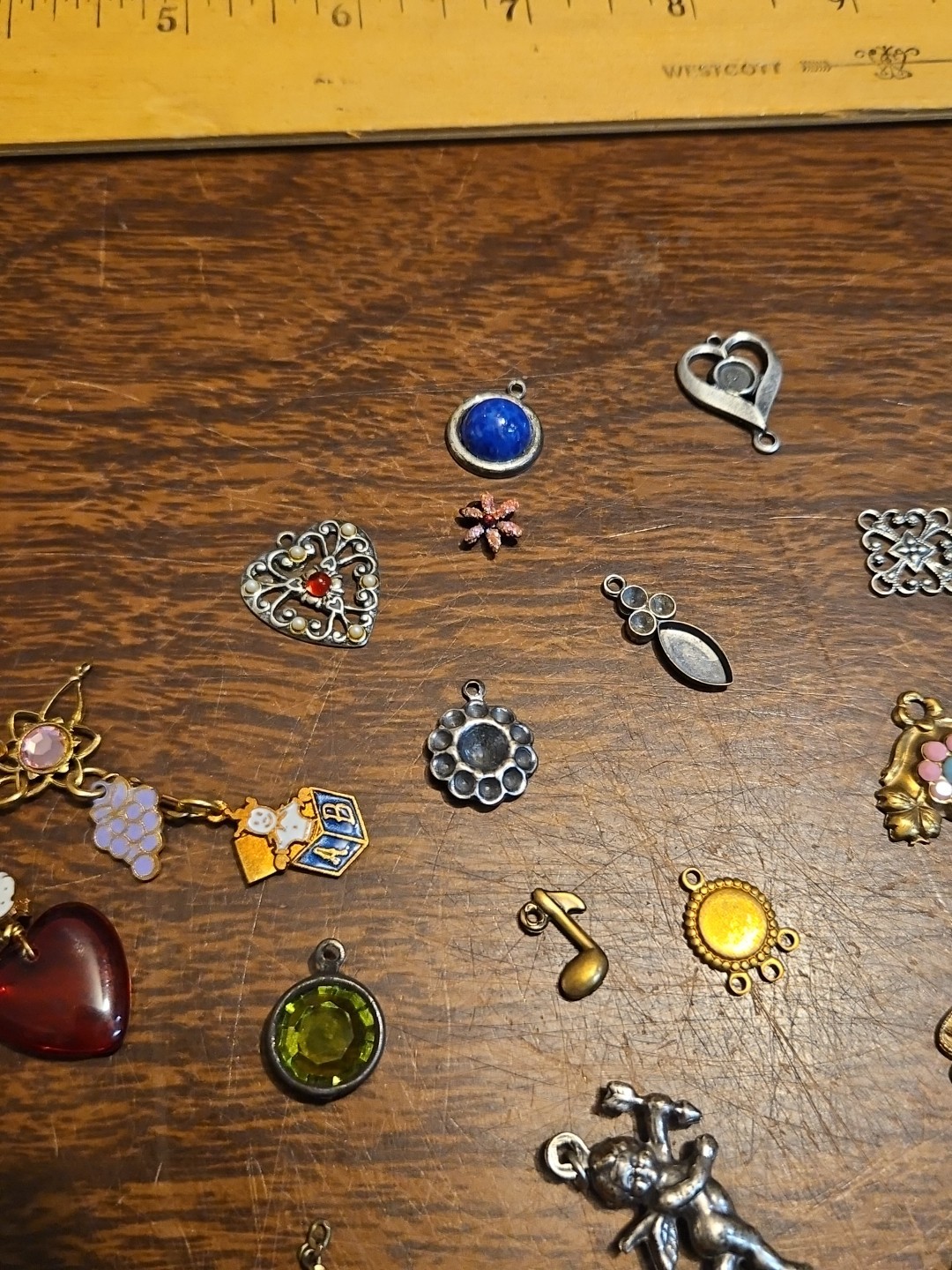 Lot Of 50 Mixed Parts Pcs France Vintage 60s Brass Stampings Findings Jewelry 26