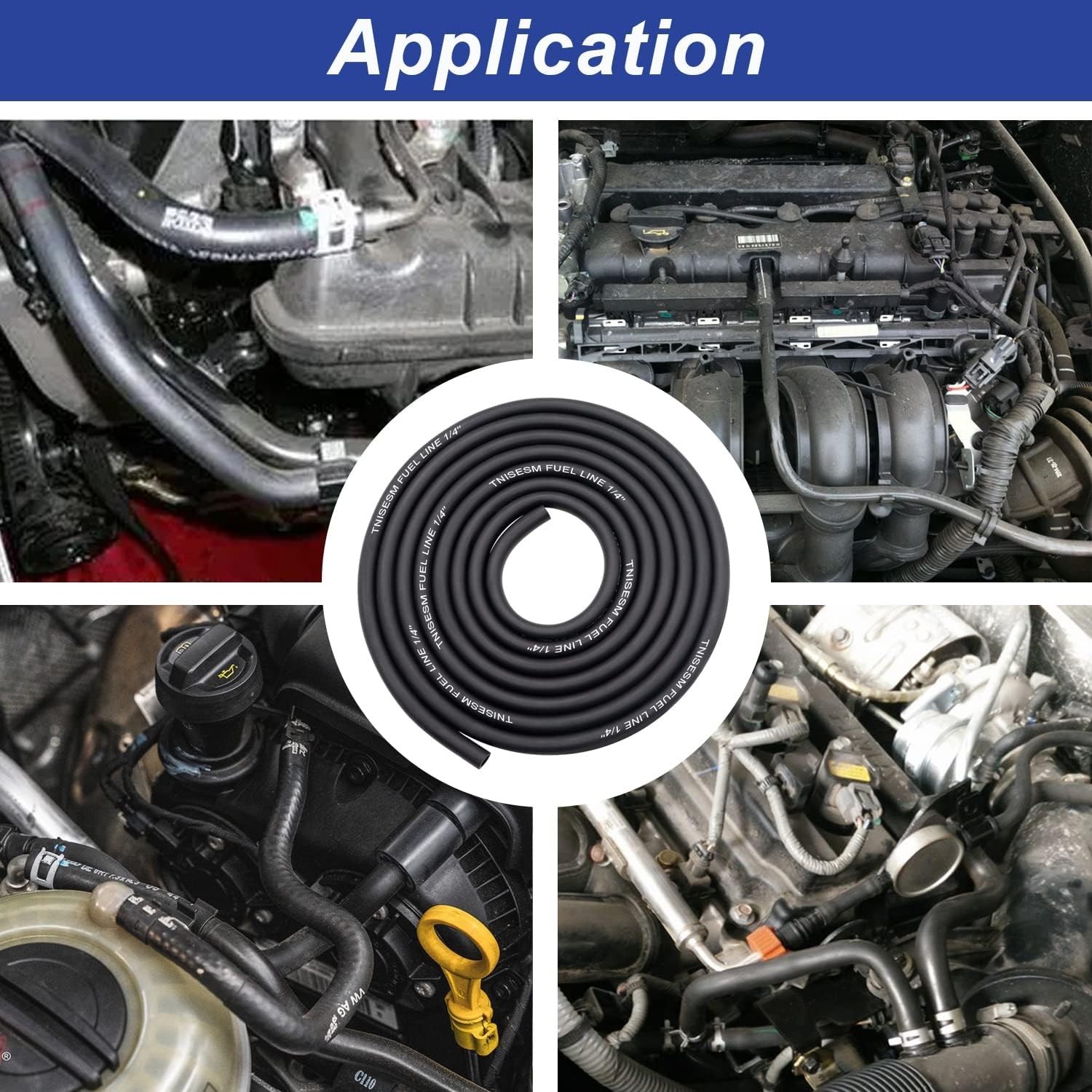 1/4 Inch ID Fuel Line Hose 10Ft + 20 Hose Clamps for Small Gas Engines-Free Ship