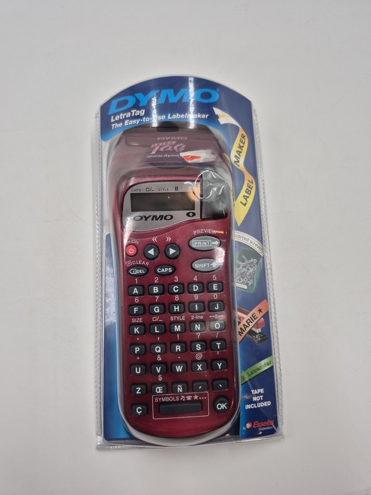 DYMO LetraTag Handheld 2004 Label Maker Printer Red Sealed