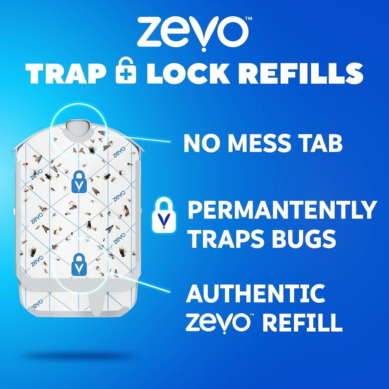 Zevo Flying Insect Trap Refill Cartridges -Easy to Use (6 Refill Cartridges)