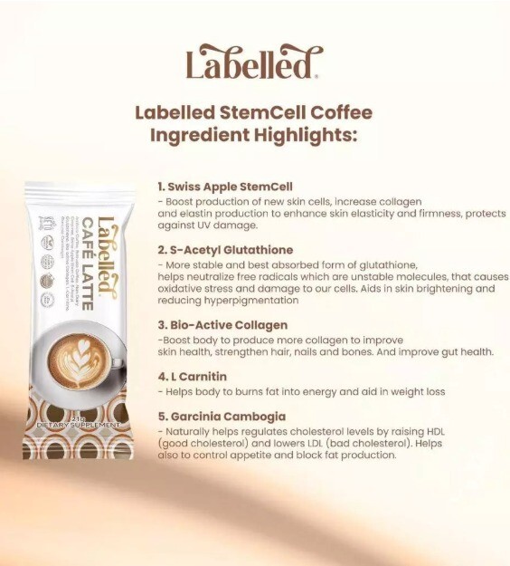 Labelled Café Latte Coffee (10 sachets)