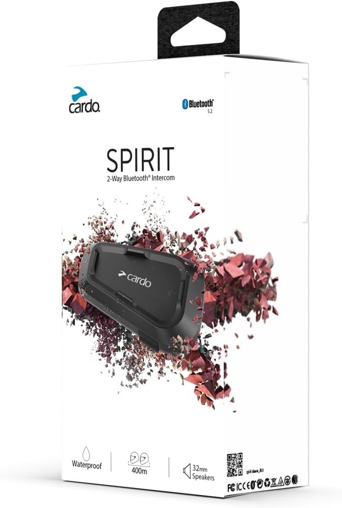 Systems Spirit Motorcycle Bluetooth Communication Headset, 2-Way Bluetooth, T...